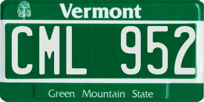 VT license plate CML952