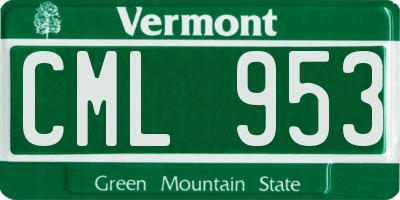 VT license plate CML953