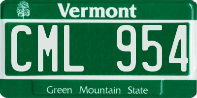 VT license plate CML954