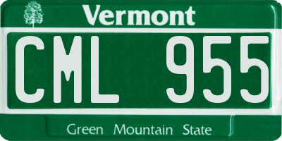 VT license plate CML955