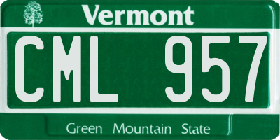 VT license plate CML957