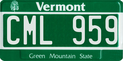 VT license plate CML959