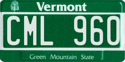 VT license plate CML960