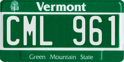 VT license plate CML961