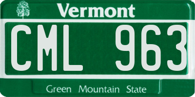 VT license plate CML963