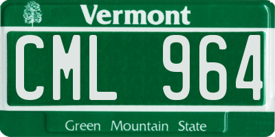 VT license plate CML964