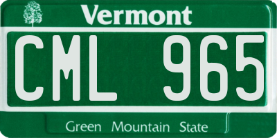 VT license plate CML965
