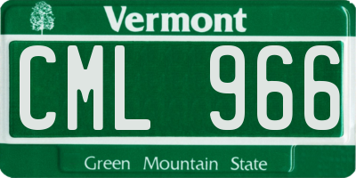 VT license plate CML966
