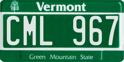 VT license plate CML967