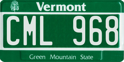 VT license plate CML968