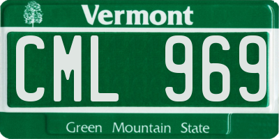 VT license plate CML969