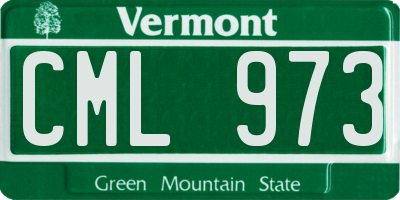 VT license plate CML973