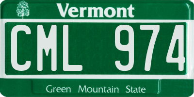 VT license plate CML974