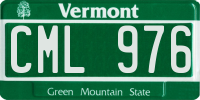 VT license plate CML976