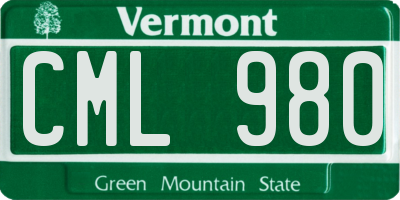 VT license plate CML980