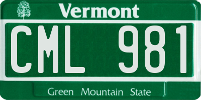 VT license plate CML981