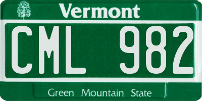 VT license plate CML982