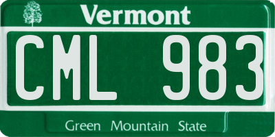 VT license plate CML983