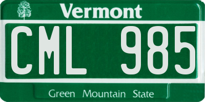 VT license plate CML985