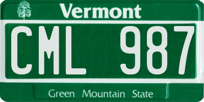 VT license plate CML987