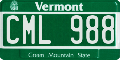 VT license plate CML988