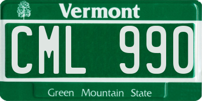 VT license plate CML990