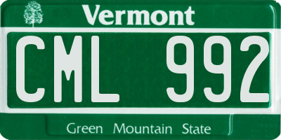 VT license plate CML992