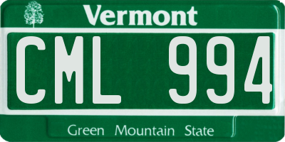 VT license plate CML994
