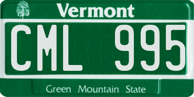 VT license plate CML995