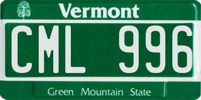 VT license plate CML996