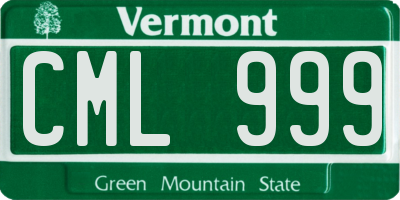 VT license plate CML999