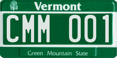 VT license plate CMM001