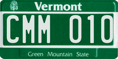 VT license plate CMM010