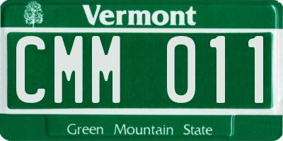 VT license plate CMM011