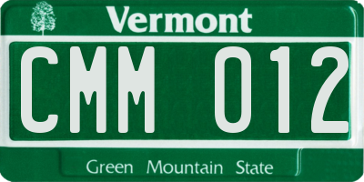 VT license plate CMM012