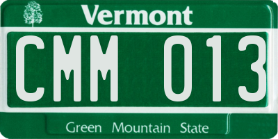 VT license plate CMM013