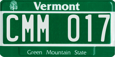 VT license plate CMM017