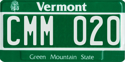 VT license plate CMM020