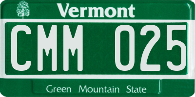 VT license plate CMM025