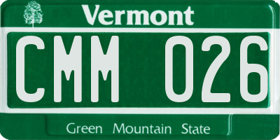 VT license plate CMM026