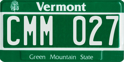 VT license plate CMM027