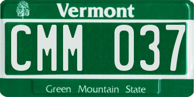 VT license plate CMM037