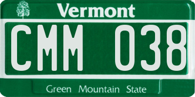 VT license plate CMM038