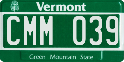 VT license plate CMM039