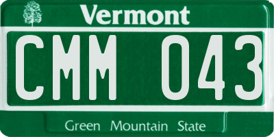 VT license plate CMM043