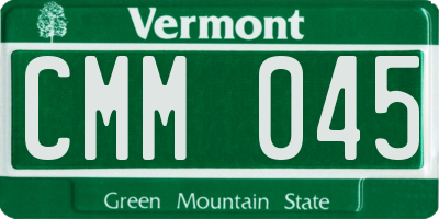 VT license plate CMM045