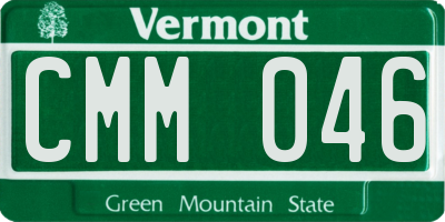 VT license plate CMM046