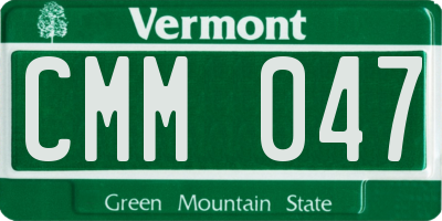 VT license plate CMM047