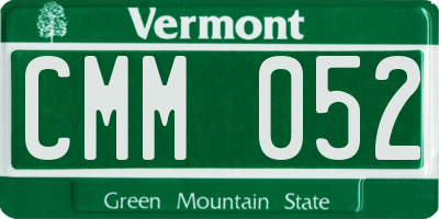 VT license plate CMM052