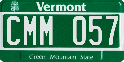 VT license plate CMM057